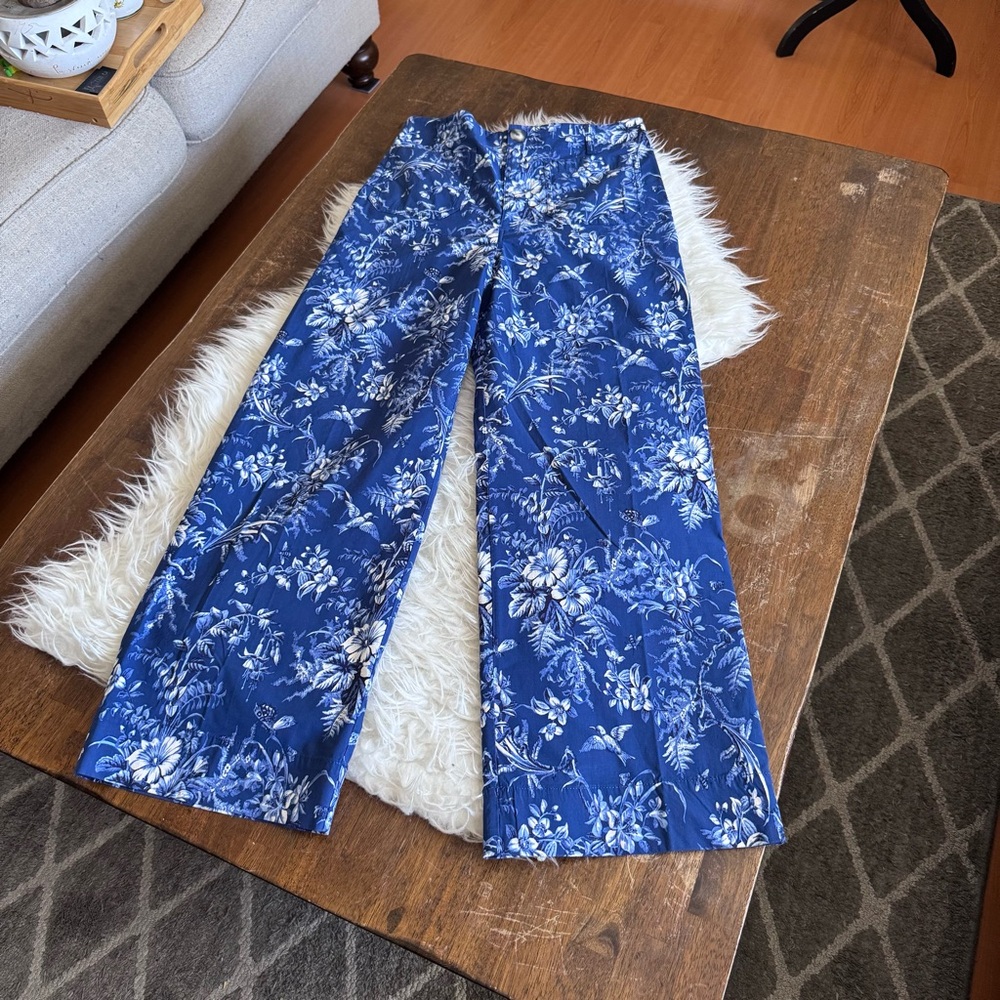 Maeve Blue and White Floral Pants “The Colette” - Picture 4 of 12